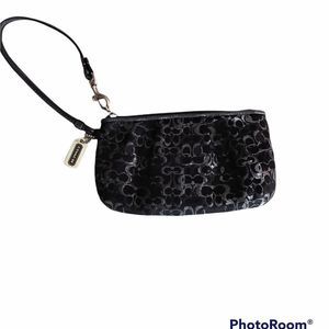 Coach Women's  Black Logo Wristlet